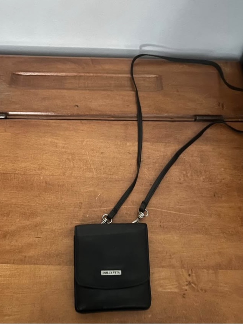 Dolce Vita Black Leather Crossbody Purse